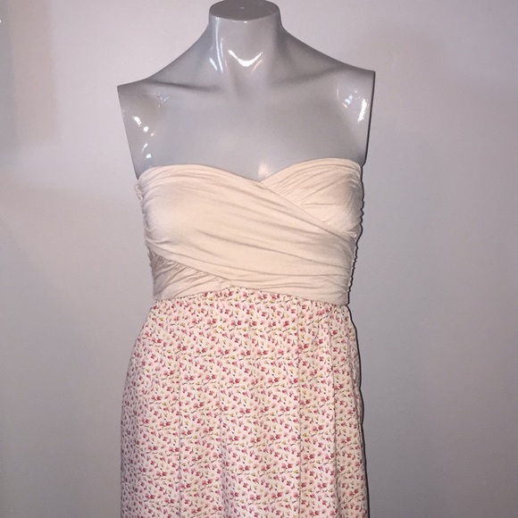 Soprano Dresses & Skirts - Soprano peach floral print strapless dress medium